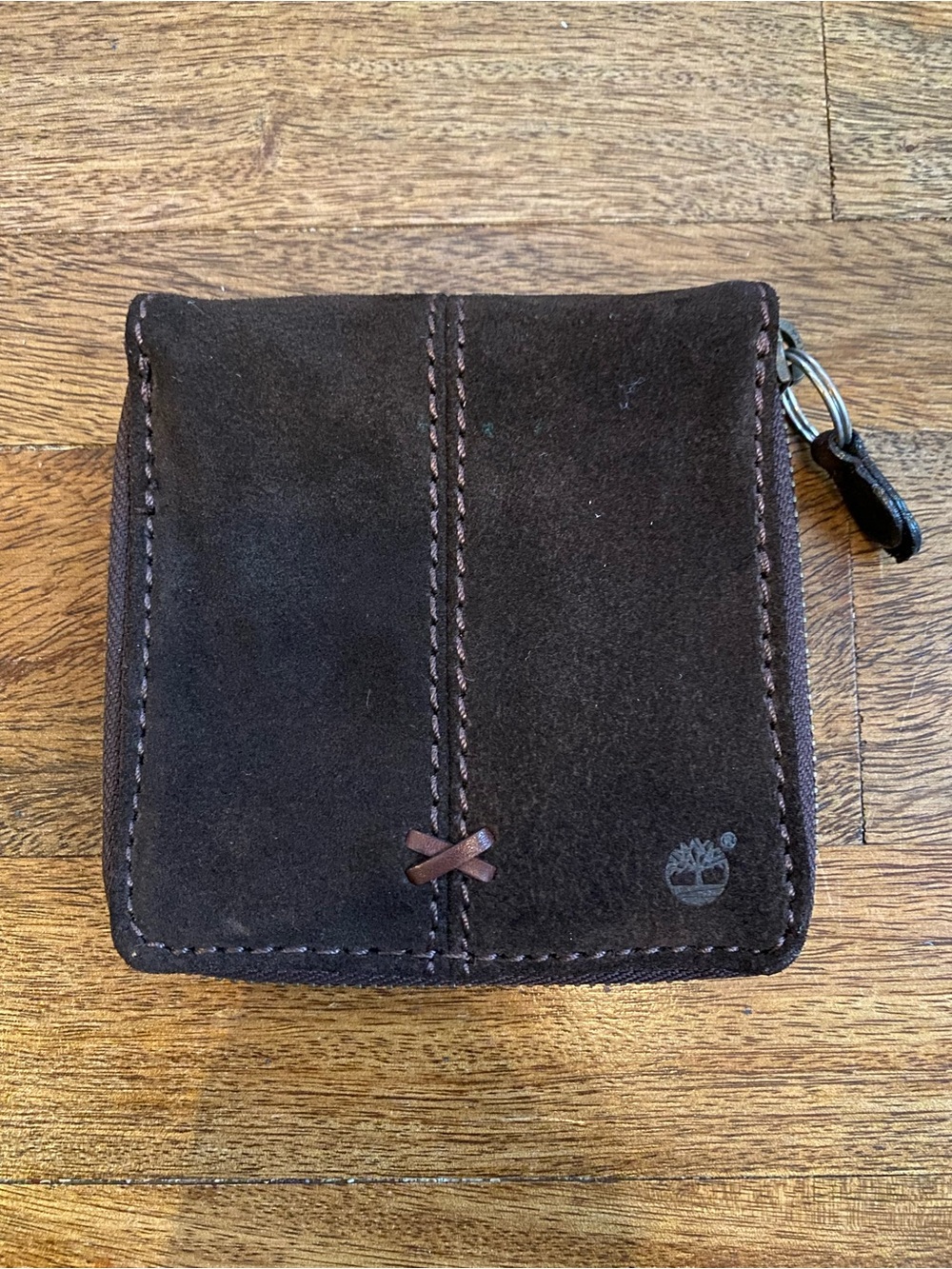 Dark brown Timberland suede zip around wallet